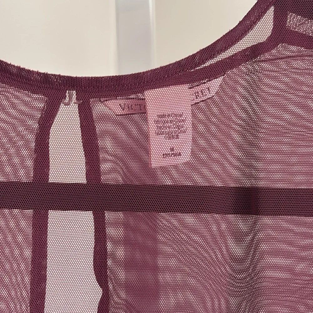 Victoria's Secret Mesh Sheer Plum Short Sleeve Bodysuit Size Medium - Picture 4 of 8